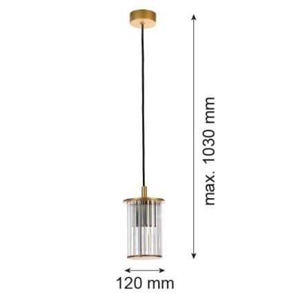 Argon 8755 - Екстериорен пендел NORFOLK 1xE27/15W/230V IP44 златист