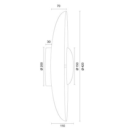 Argon 8866 - LED стенен аплик BOLTON LED/12,5W/230V 3000K теракота