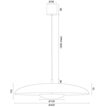 Argon 8867 - LED полилей на кабел BOLTON LED/12,5W/230V 3000K бял