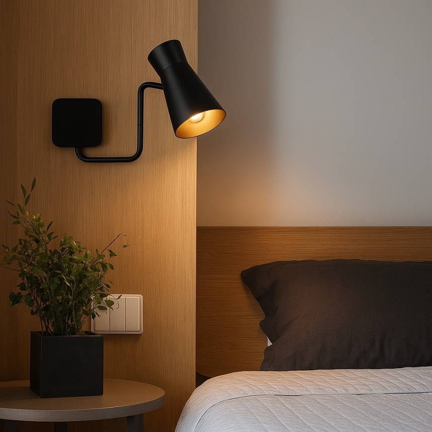 Argon 8880 - Настенна лампа LORD 1xE14/7W/230V черна