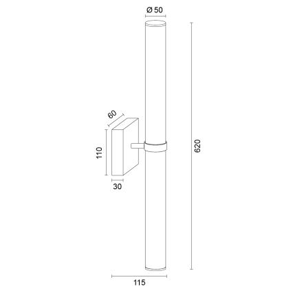 Argon 8927 - LED осветление за огледало BATUMI, LED/24W/230V, 3000K, IP44, черно