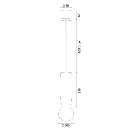 Argon 8938 - Полилей на кабел BOLL 1xG9/6W/230V бял
