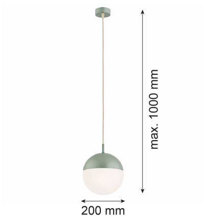 Argon 8999 - Външна висяща лампа на кабел LIV 1xE27/15W/230V IP44 зелена