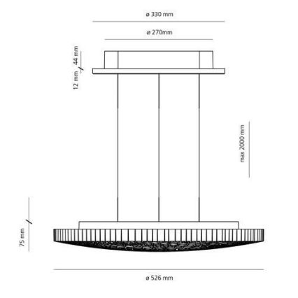 Artemide 0213010APP - LED Димируем пендел CALIPSO LED/50W/230V 3000K