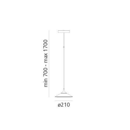 Artemide 0351030A - LED Пендел ORSA LED/8,5W/230V 3000K Ø 21 см