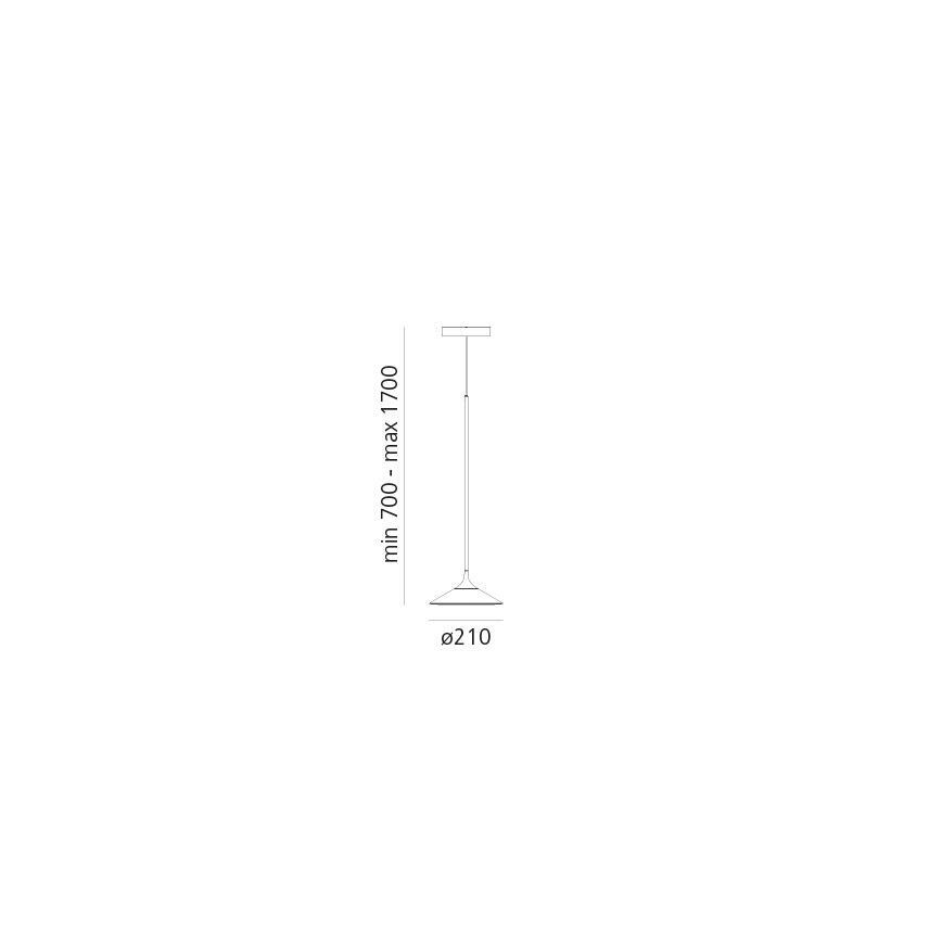 Artemide 0351030A - LED Пендел ORSA LED/8,5W/230V 3000K Ø 21 см