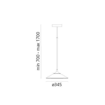 Artemide 0352030A - LED Димируем пендел ORSA LED/20W/230V 3000K Ø 24,5 см