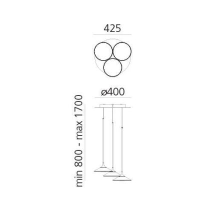 Artemide 0353030A - LED Димируем пендел ORSA CLUSTER LED/22W/230V 3000K