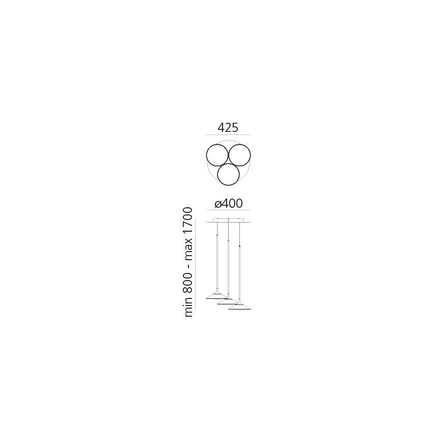 Artemide 0353030A - LED Димируем пендел ORSA CLUSTER LED/22W/230V 3000K