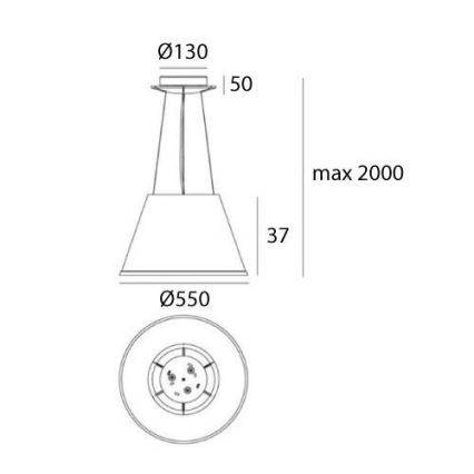 Artemide 1124020A - Пендел CHOOSE MEGA 3xE27/12W/230V Ø 55 см бежов