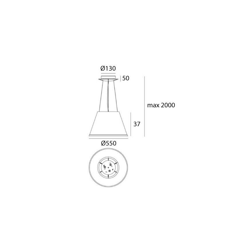 Artemide 1124110A - Пендел CHOOSE MEGA 3xE27/12W/230V Ø 55 см бял
