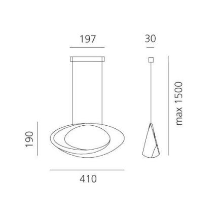 Artemide 1182010A - LED Димируем пендел CABILDO LED/44W/230V 3000K