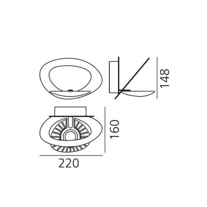 Artemide 1248010A - LED Димируем аплик PIRCE LED/27W/230V 3000K бял