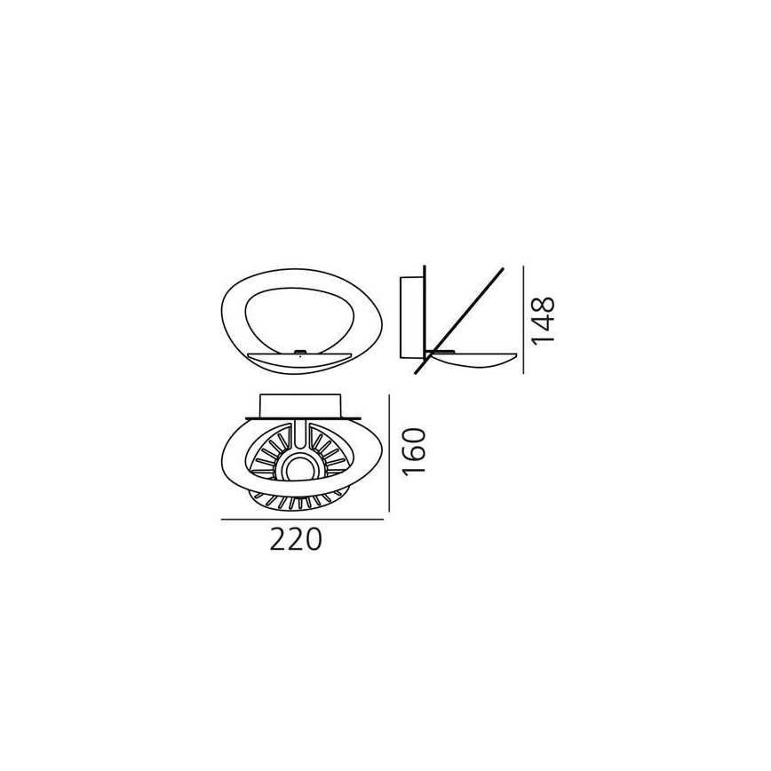 Artemide 1248010A - LED Димируем аплик PIRCE LED/27W/230V 3000K бял