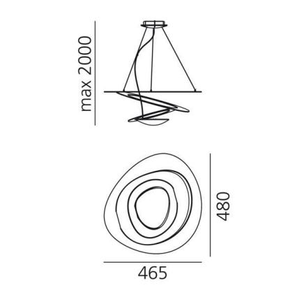 Artemide 1249020A - LED Димируем пендел PIRCE LED/27W/230V 3000K златист