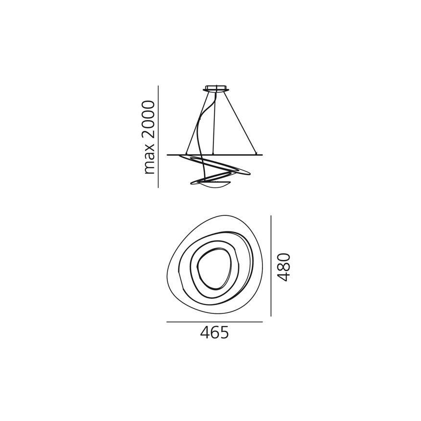 Artemide 1249020A - LED Димируем пендел PIRCE LED/27W/230V 3000K златист