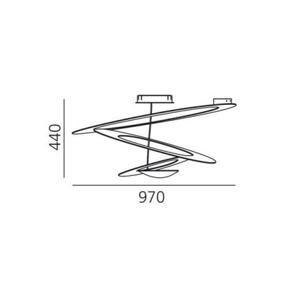 Artemide 1253120A - LED Димируем плафон PIRCE LED/44W/230V 3000K златист