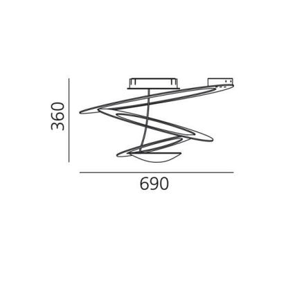 Artemide 1255120A - LED Димируем плафон PIRCE LED/44W/230V 3000K златист