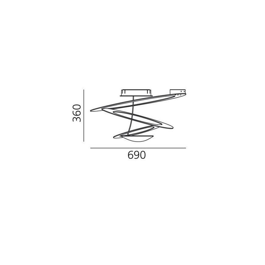 Artemide 1255120A - LED Димируем плафон PIRCE LED/44W/230V 3000K златист