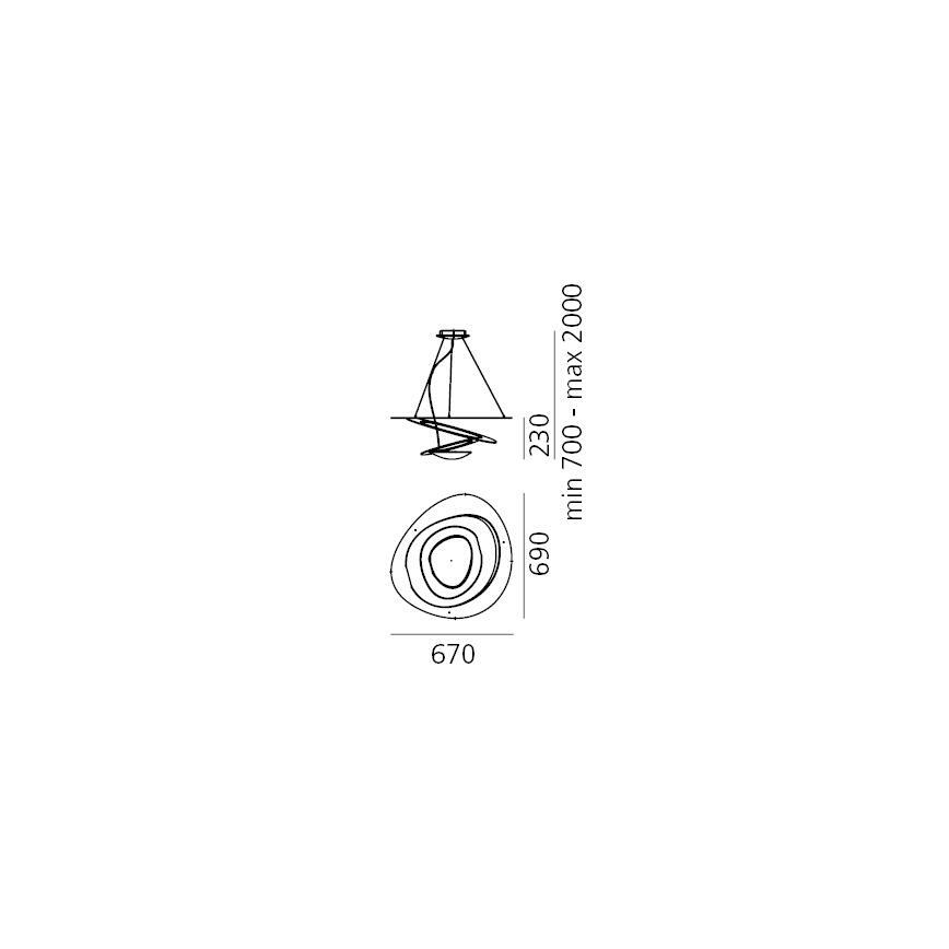 Artemide 1256120A - LED Димируем пендел PIRCE LED/44W/230V 3000K златист