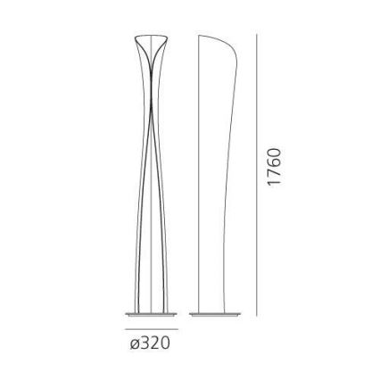 Artemide 1361010A - LED Лампион CADMO LED/44W/230V + 1xGU10/10W/230V черен