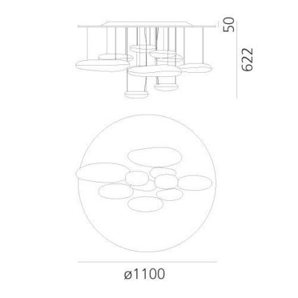 Artemide 1366110A - LED Димируем полилей за повърхностен монтаж MERCURY LED/58W/230V 3000K
