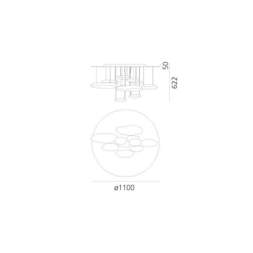 Artemide 1366110A - LED Димируем полилей за повърхностен монтаж MERCURY LED/58W/230V 3000K