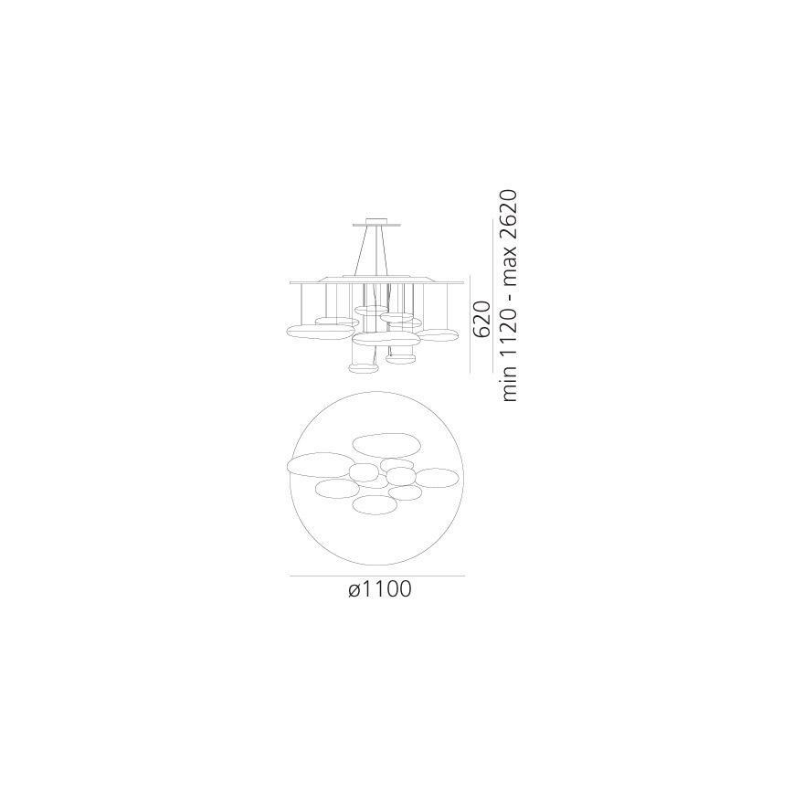 Artemide 1367110A - LED Димируем пендел MERCURY LED/58W/230V 3000K