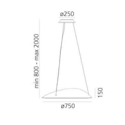 Artemide 1401010APP - LED Димируем пендел AMELUNA LED/41W/230V 3000K