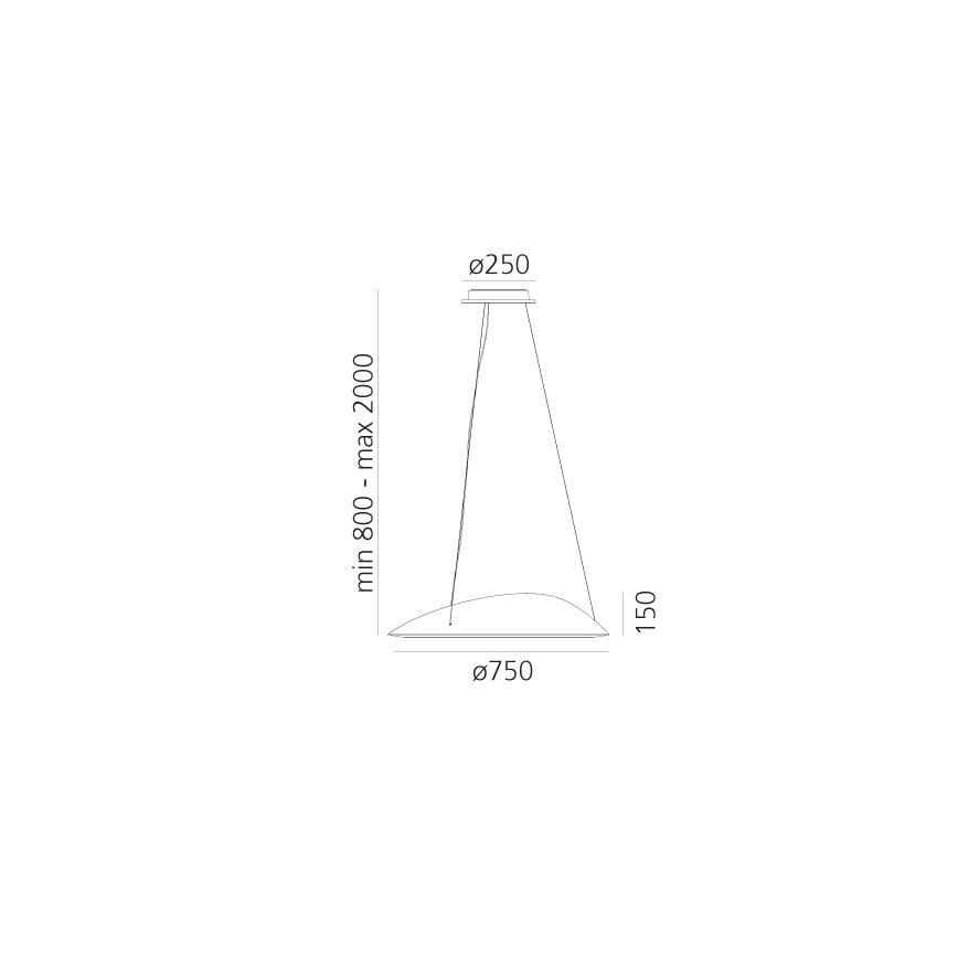 Artemide 1401010APP - LED Димируем пендел AMELUNA LED/41W/230V 3000K