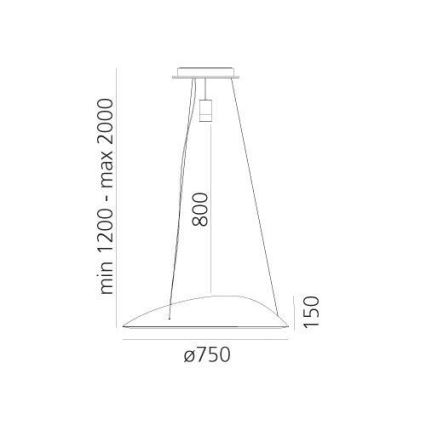 Artemide 1402010APP - LED RGBW Димируем пендел AMELUNA LED/45W/230V 3000K