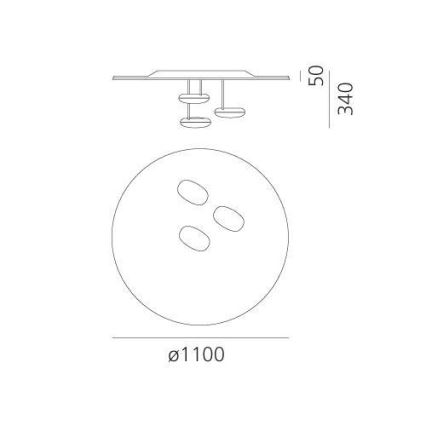 Artemide 1474110A - LED Димируем плафон DROPLET LED/87W/230V 3000K