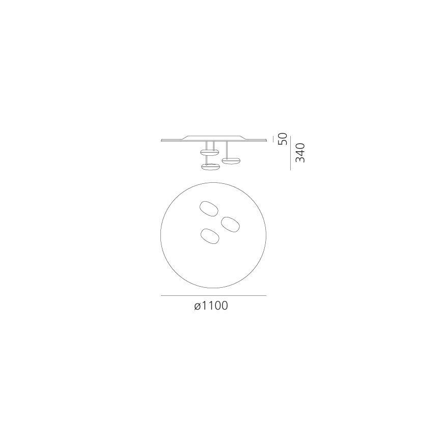 Artemide 1474110A - LED Димируем плафон DROPLET LED/87W/230V 3000K