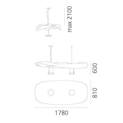 Artemide 1513010A - Пендел COSMIC АНГЕЛ 2xR7s/11W/230V лъскав хром