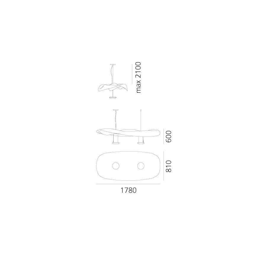 Artemide 1513010A - Пендел COSMIC АНГЕЛ 2xR7s/11W/230V лъскав хром