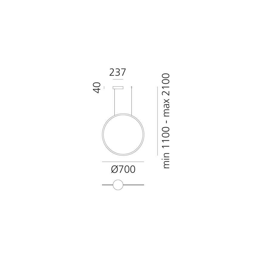 Artemide 1992060APP - LED Димируем пендел DISCOVERY LED/40W/230V 3000K бронзов