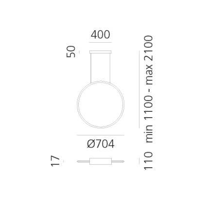 Artemide 1992230IN1APP - LED Димируем пендел DISCOVERY LED/42W/230V 2700K черен