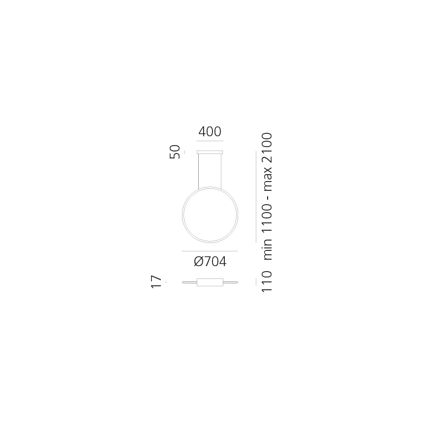 Artemide 1992230IN1APP - LED Димируем пендел DISCOVERY LED/42W/230V 2700K черен