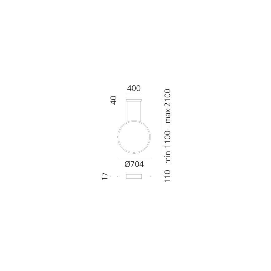 Artemide 1992330APP - LED RGBW Димируем пендел DISCOVERY LED/42W/230V 2700-6500K черен