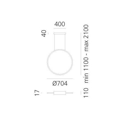 Artemide 1992360APP - LED RGBW Димируем пендел DISCOVERY LED/42W/230V 2700-6500K бронзов