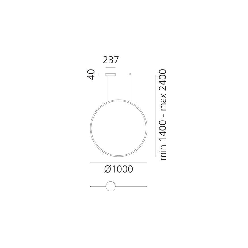 Artemide 1993030APP - LED Димируем пендел DISCOVERY LED/60W/230V 3000K черен