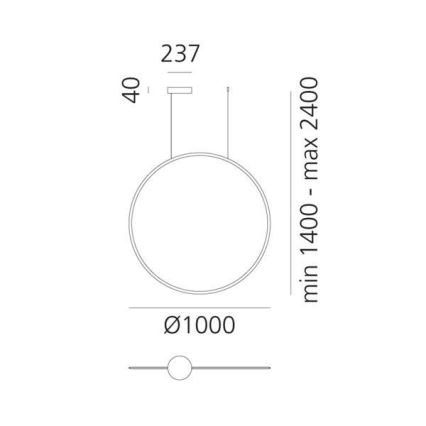 Artemide 1993060APP - LED Димируем пендел DISCOVERY LED/60W/230V 3000K бронзов