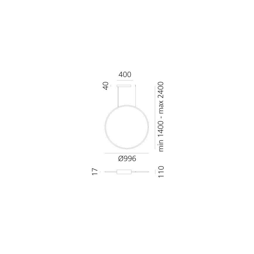 Artemide 1993260APP - LED Димируем пендел DISCOVERY LED/71W/230V 2700-6500K бронзов