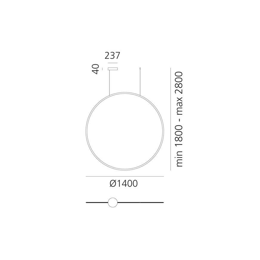 Artemide 1994030APP - LED Димируем пендел DISCOVERY LED/80W/230V 3000K черен