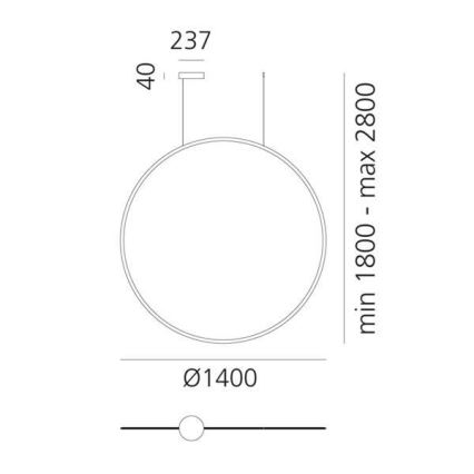 Artemide 1994060APP - LED Димируем пендел DISCOVERY LED/80W/230V 3000K бронзов