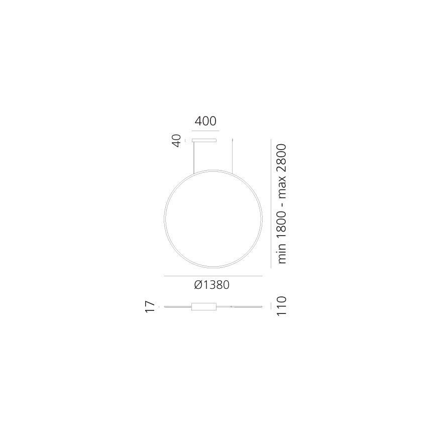 Artemide 1994330APP - LED RGBW Димируем пендел DISCOVERY LED/79W/230V 2700-6500K черен