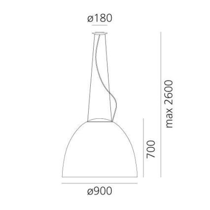 Artemide A243210 - LED Димируем пендел NUR LED/80W/230V 3000K Ø 90 см сив