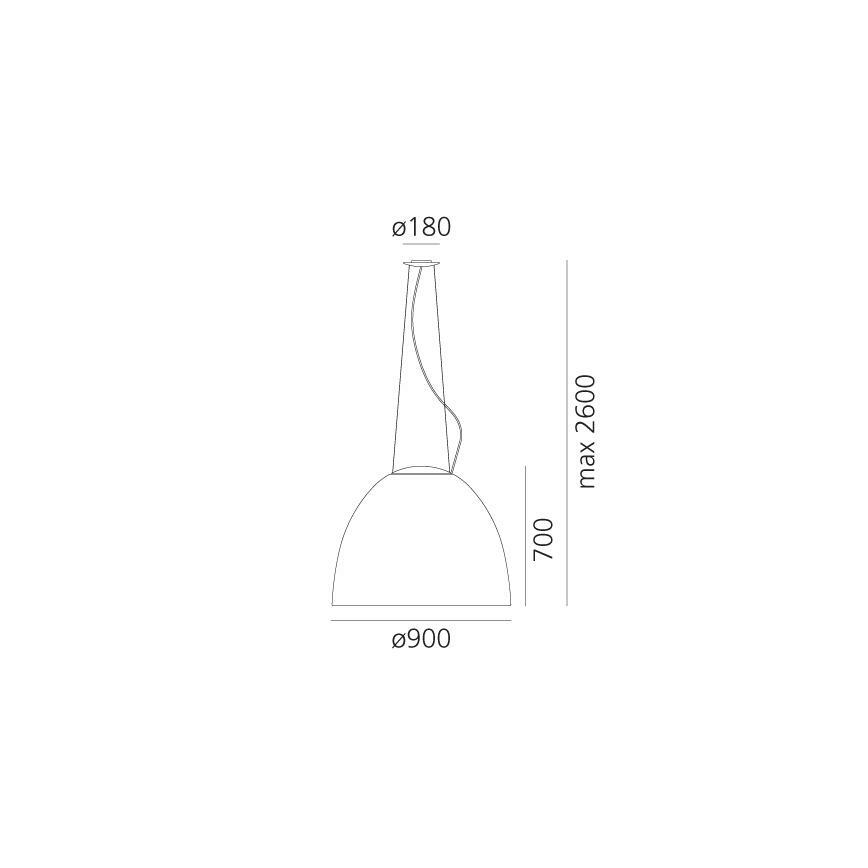 Artemide A243210 - LED Димируем пендел NUR LED/80W/230V 3000K Ø 90 см сив