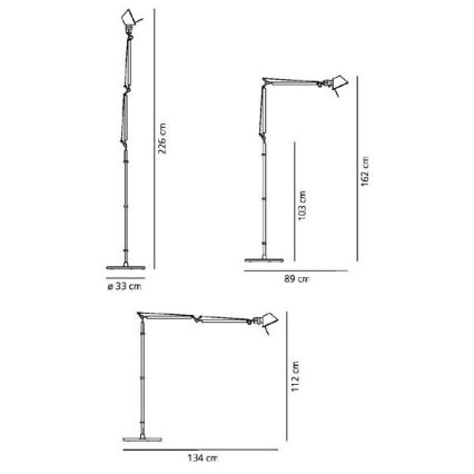 Artemide AR 0947010A+AR A012820 KOMPLET - Лампион TOLOMEO BASCULANTE 1xE27/100W/230V