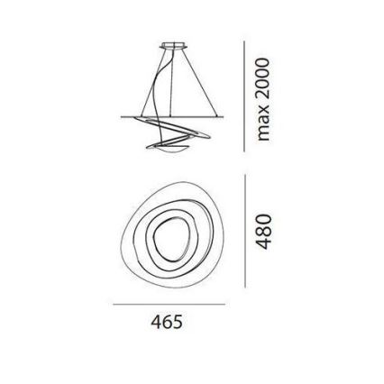 Artemide AR 1249010A - LED Димируем Полилей на верижка PIRCE микро 1xLED/27W/230V